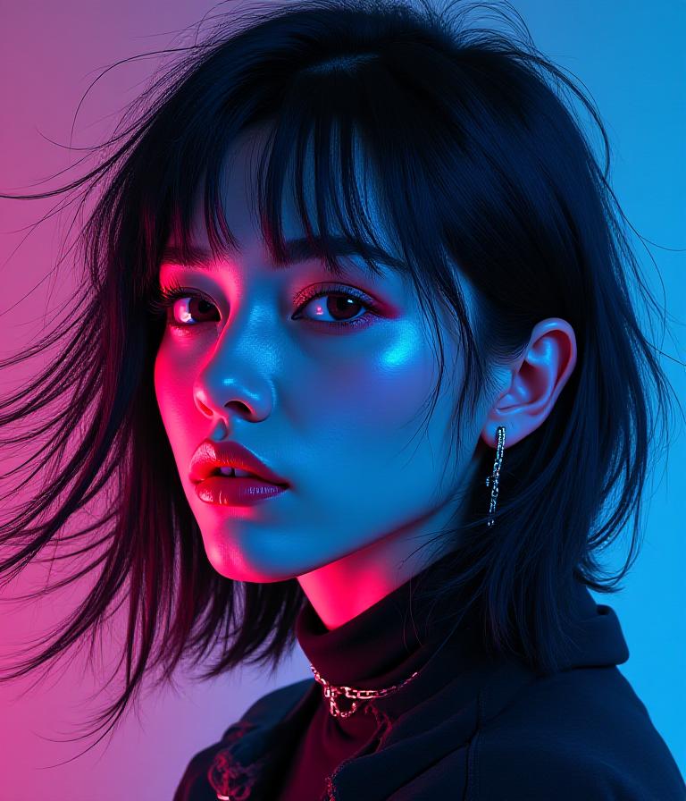 Stunning digital portrait showing detailed brushwork