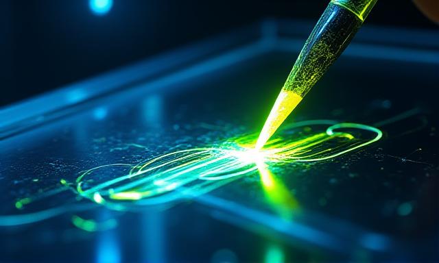 Abstract digital painting tools and glowing neon brushes